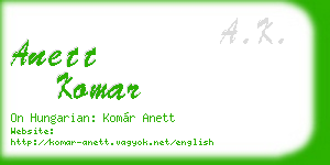 anett komar business card